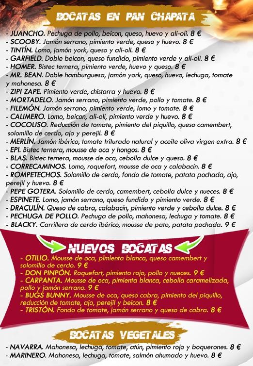 El Café de Tudela carta